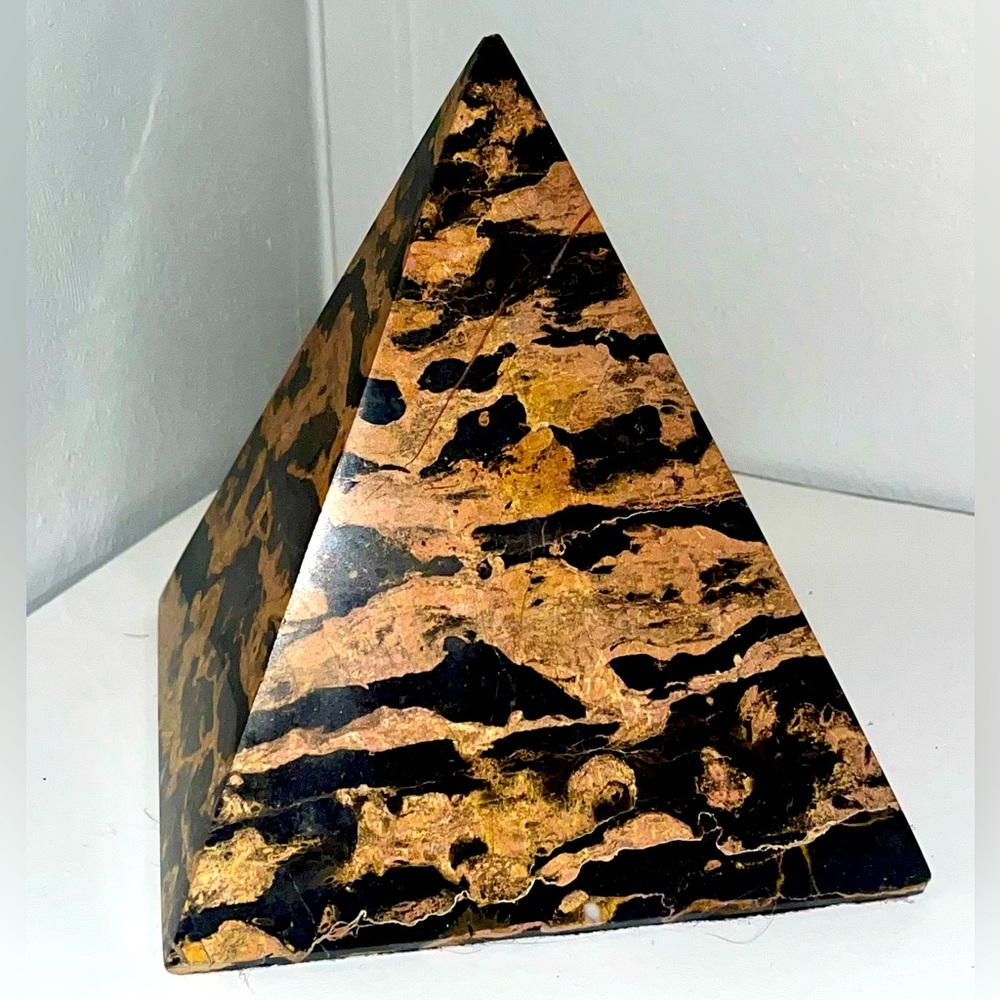 Black and Brown Marble Pyramid